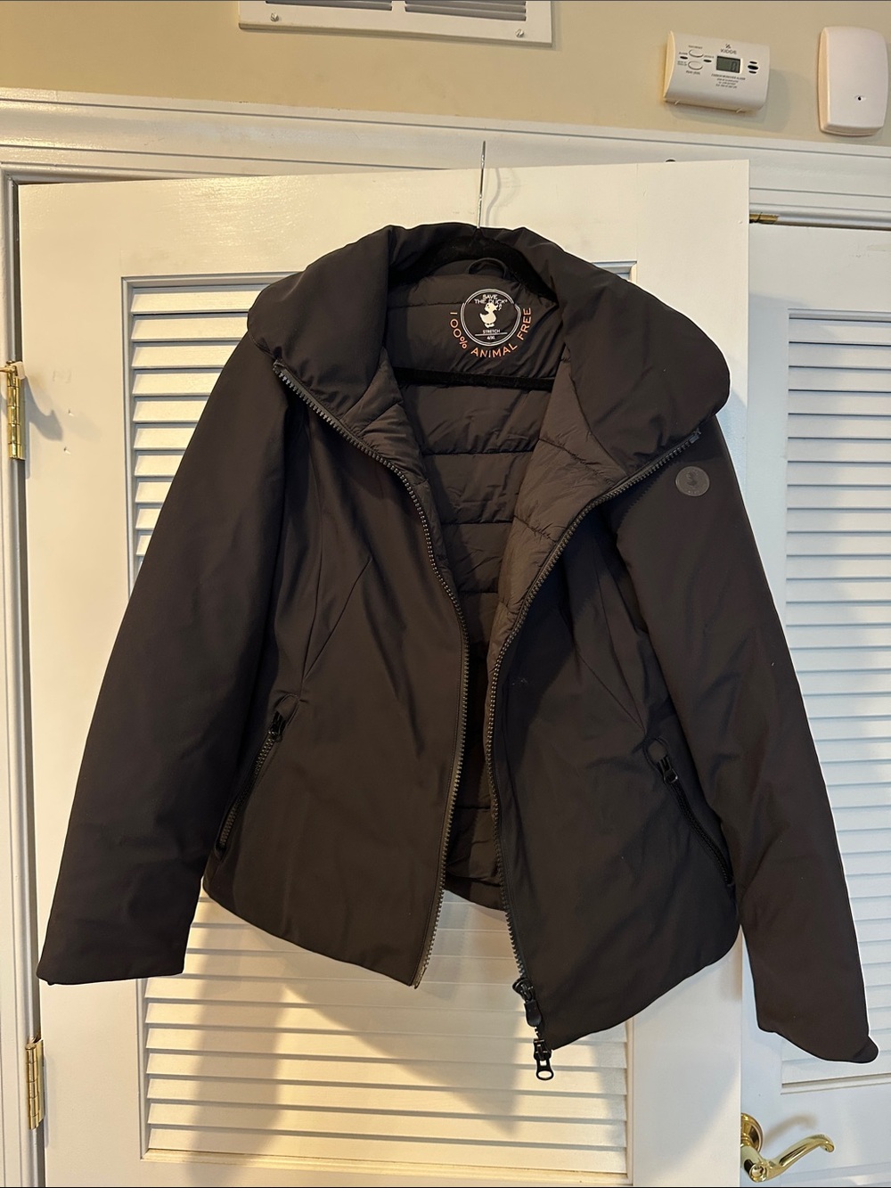 SAVE THE DUCK Black Hooded Puffer Jacket